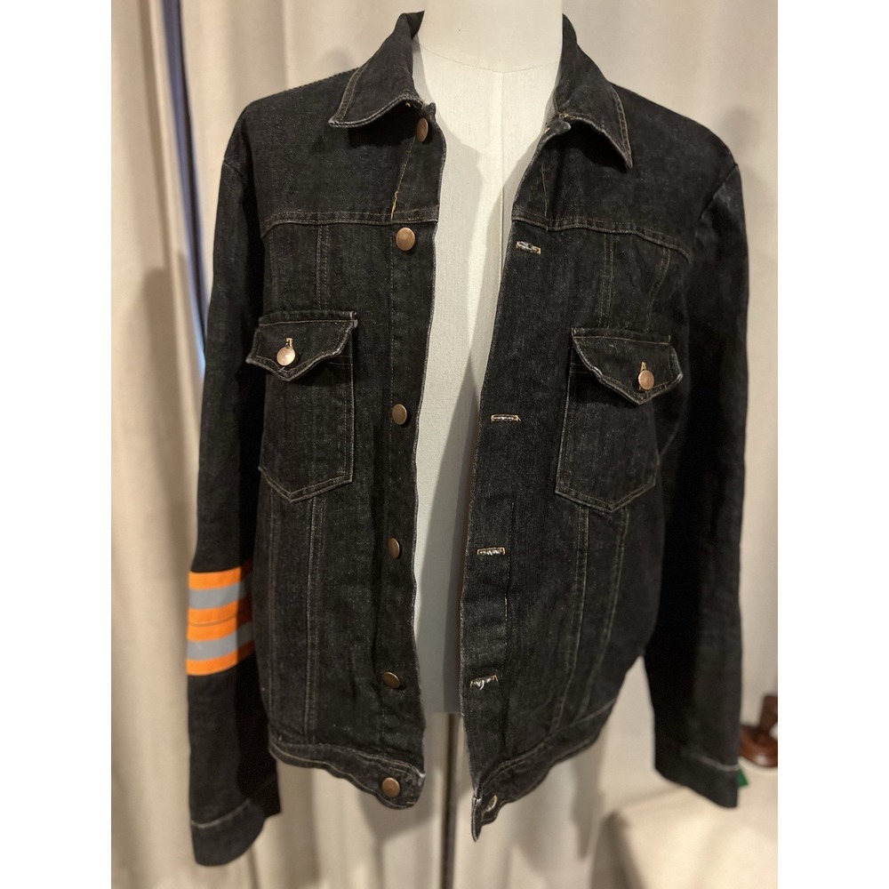 Menace‎ Men's Denim Jacket With Reflector Stripes